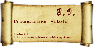 Braunsteiner Vitold névjegykártya